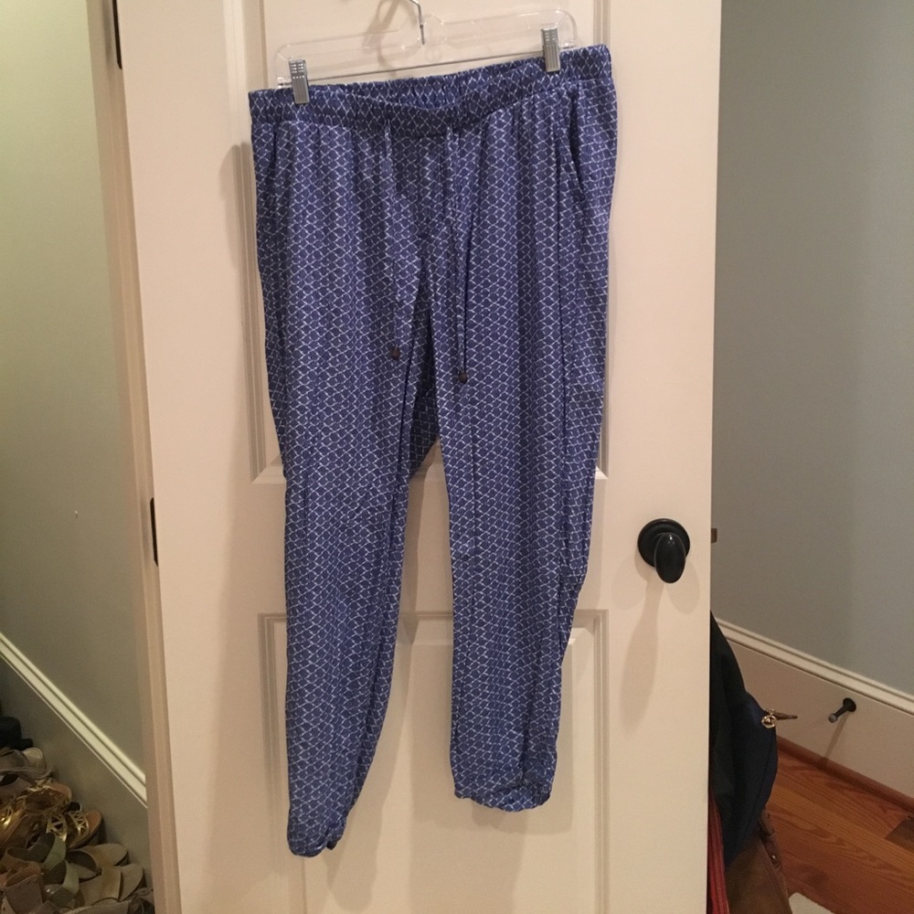 Blue patterned pants
