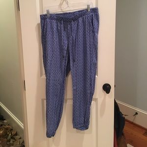 Blue patterned pants