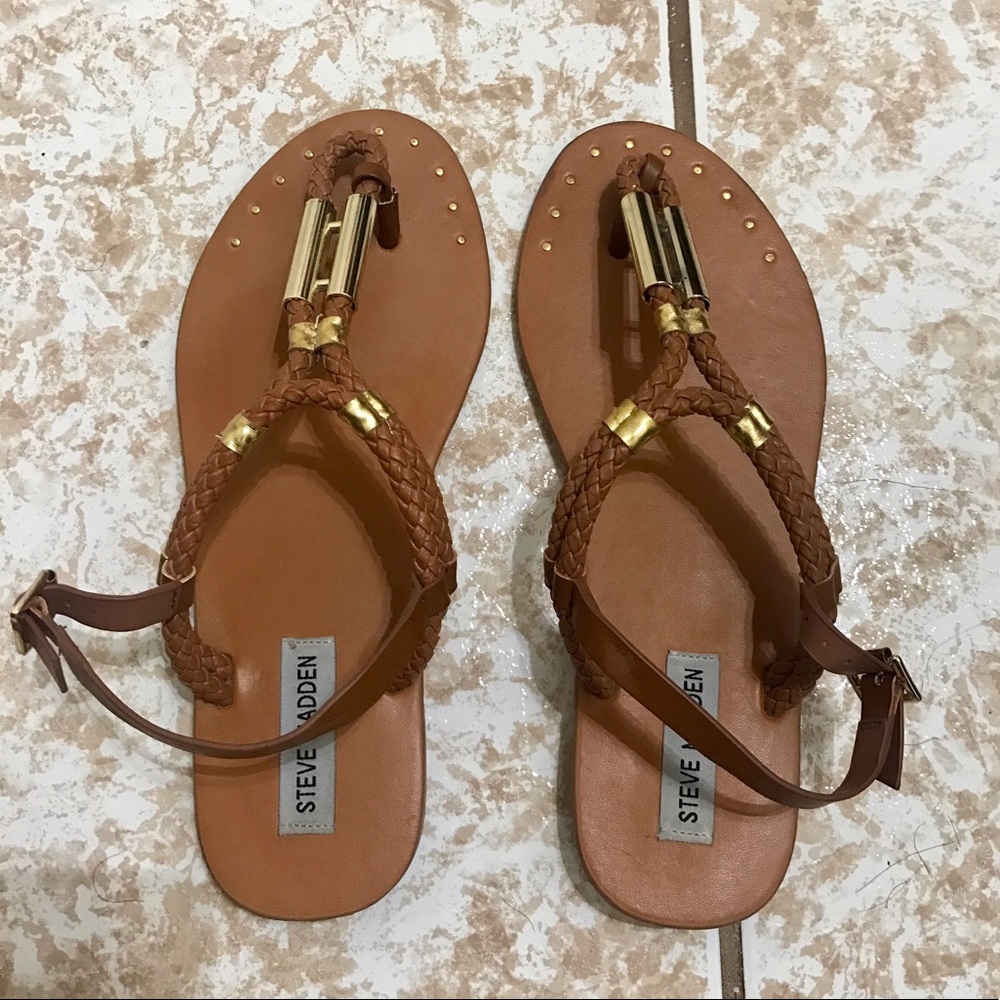 Brown braided Steve Madden sandals