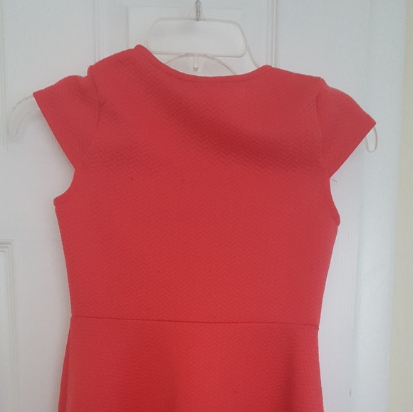 Coral Soprano knit waffle dress for girls - Picture 3 of 4