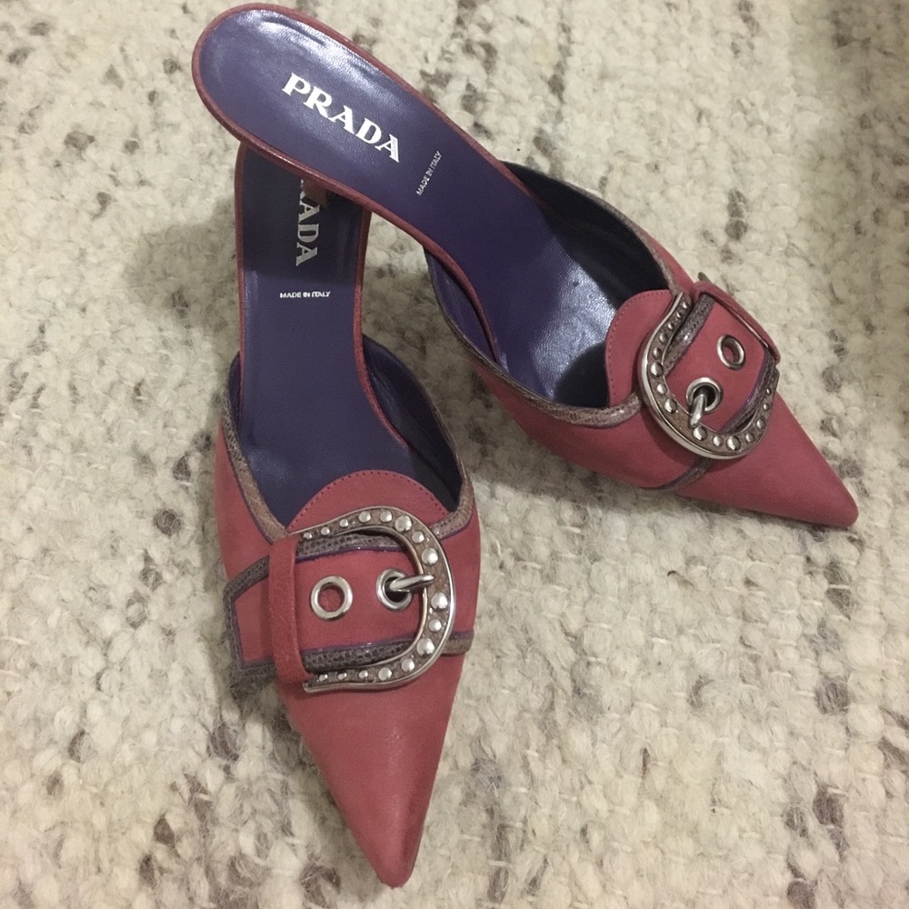Prada suede mules with western buckle detail - Picture 1 of 2