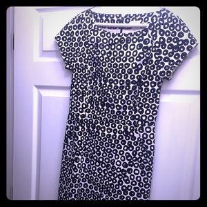 JCrew Navy & White Shift Dress Size 2