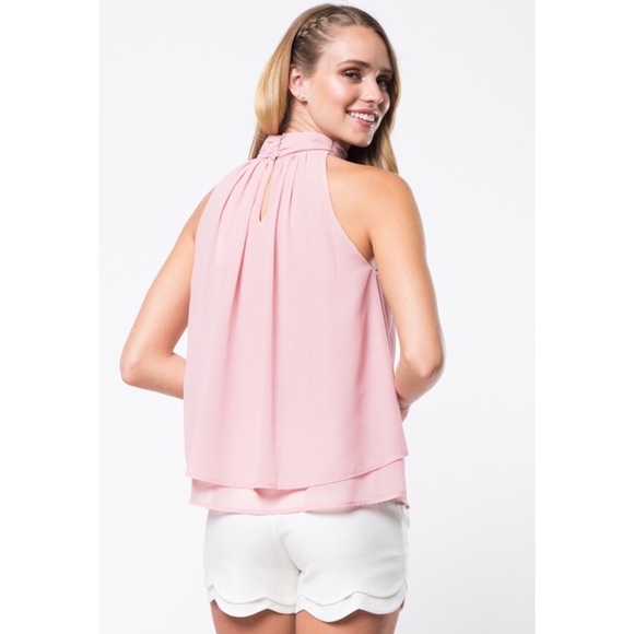 Chic layer woven blush tank - Picture 3 of 5