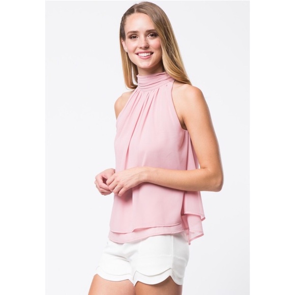 Chic layer woven blush tank - Picture 5 of 5