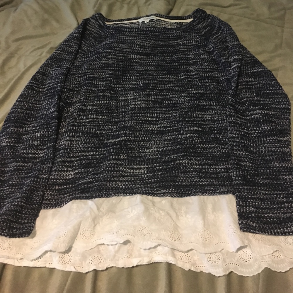 Cute sweater with lace trim