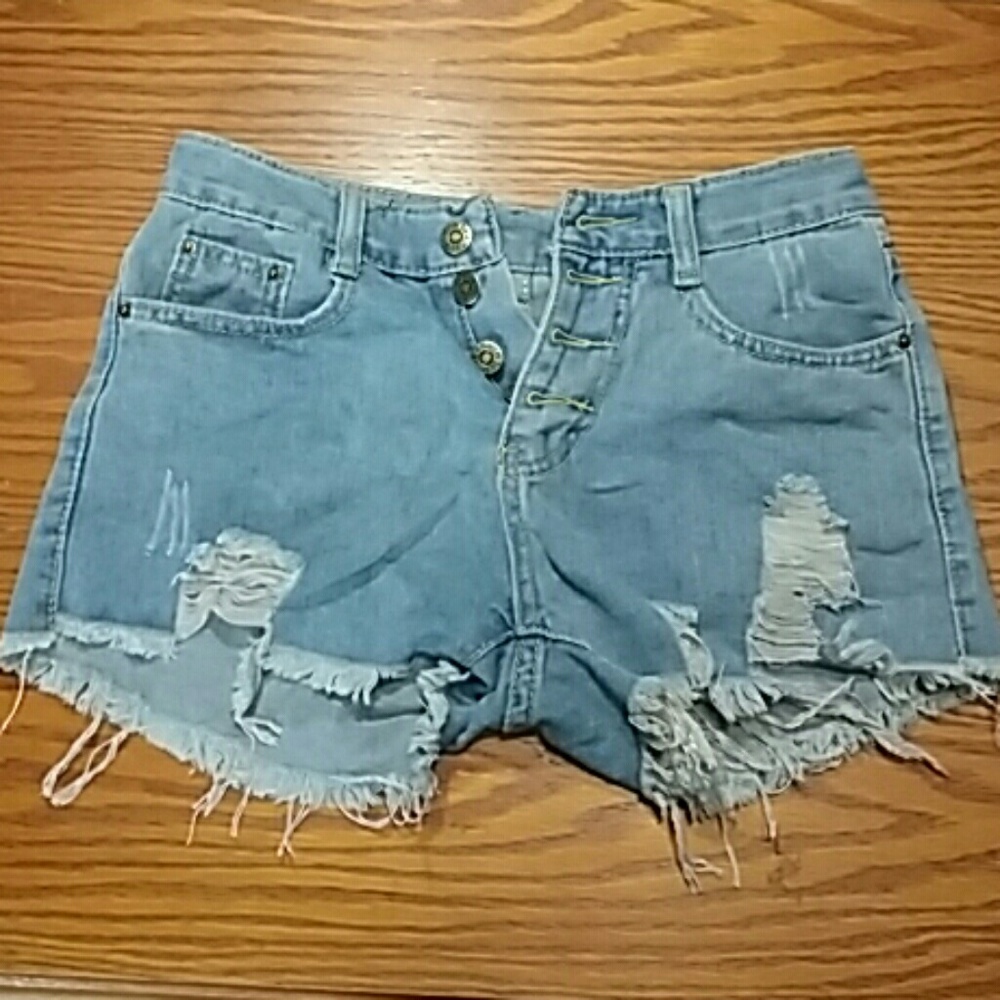 Ripped Jean Shorts