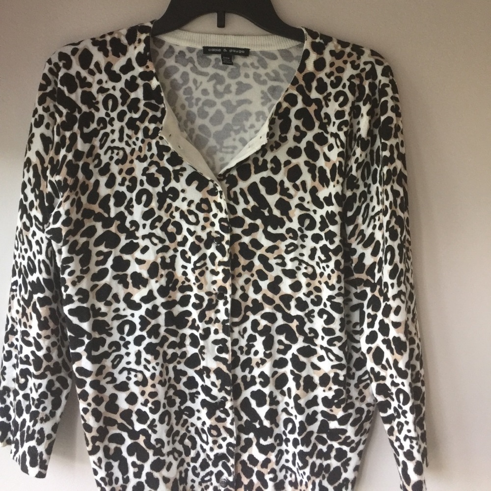 Cable & Gauge animal print cardigan
