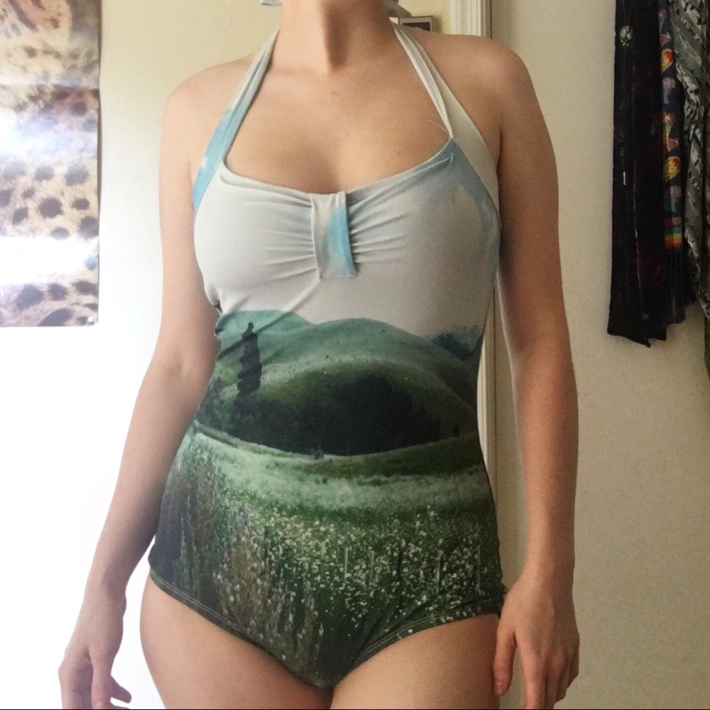 SOLD Handmade One Piece Wildflower Bathing Suit