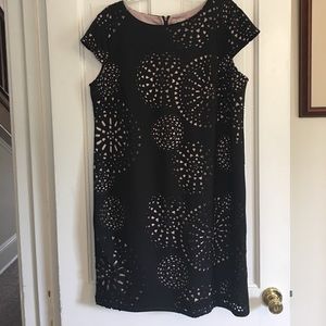 Dress Barn Signature Black and Pink Cut Out Dress