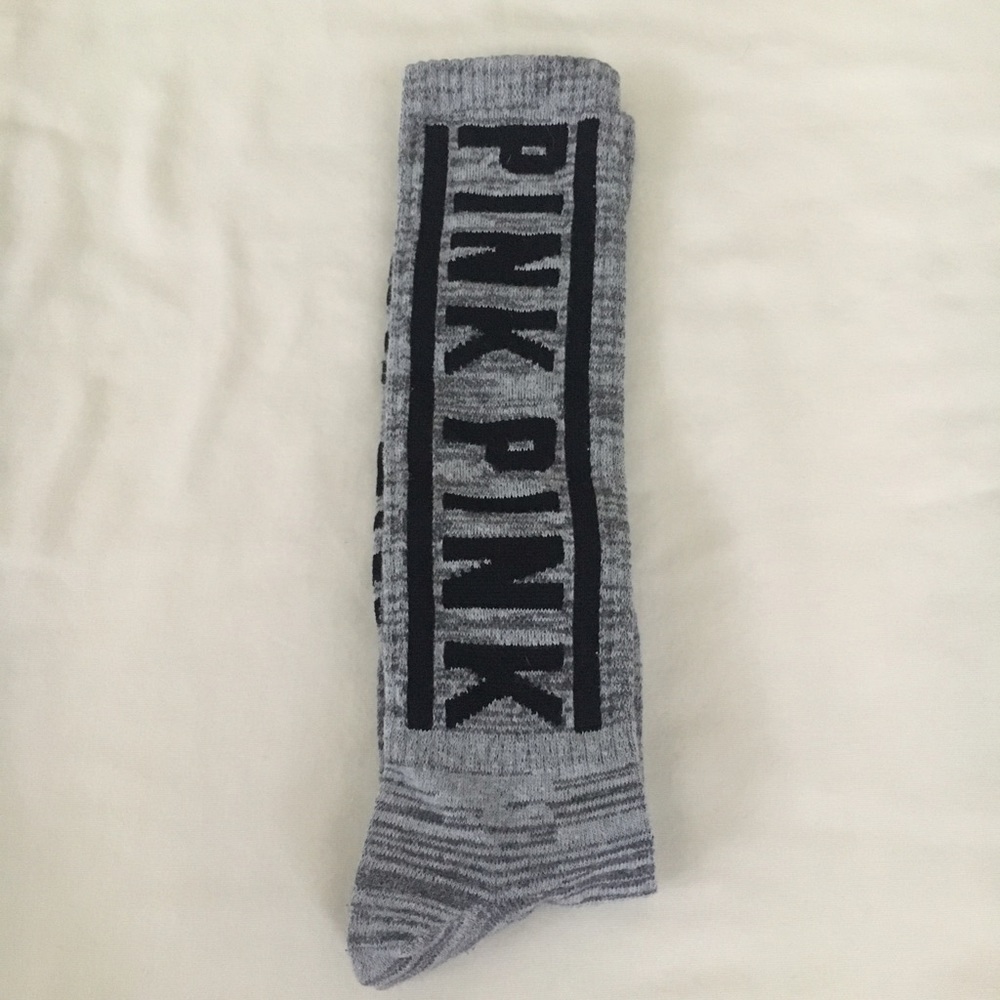 Victoria's Secret PINK Gray Black Knee High Socks