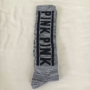 Victoria's Secret PINK Gray Black Knee High Socks
