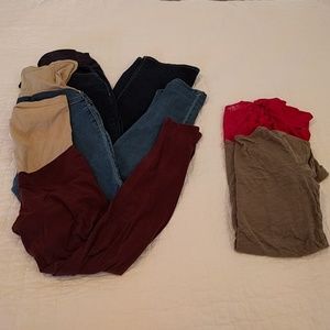 Maternity bundle 3 bottoms 2 tops