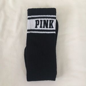 Victoria's Secret PINK Black White Knee High Socks