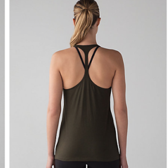 Dark Olive Trapeze Raceback Lululemon Tank - Picture 2 of 5
