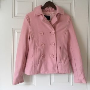 Pink American Eagle wool pea coat
