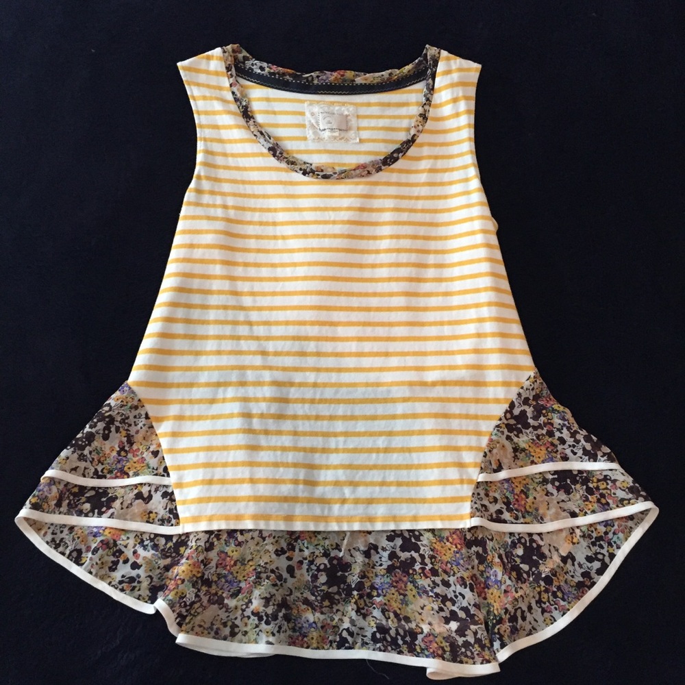 Anthropologie | Postmark Stripe Peplum Top, Size L