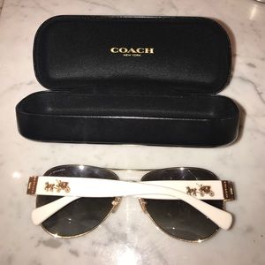 COACH white and cheetah sunglasses