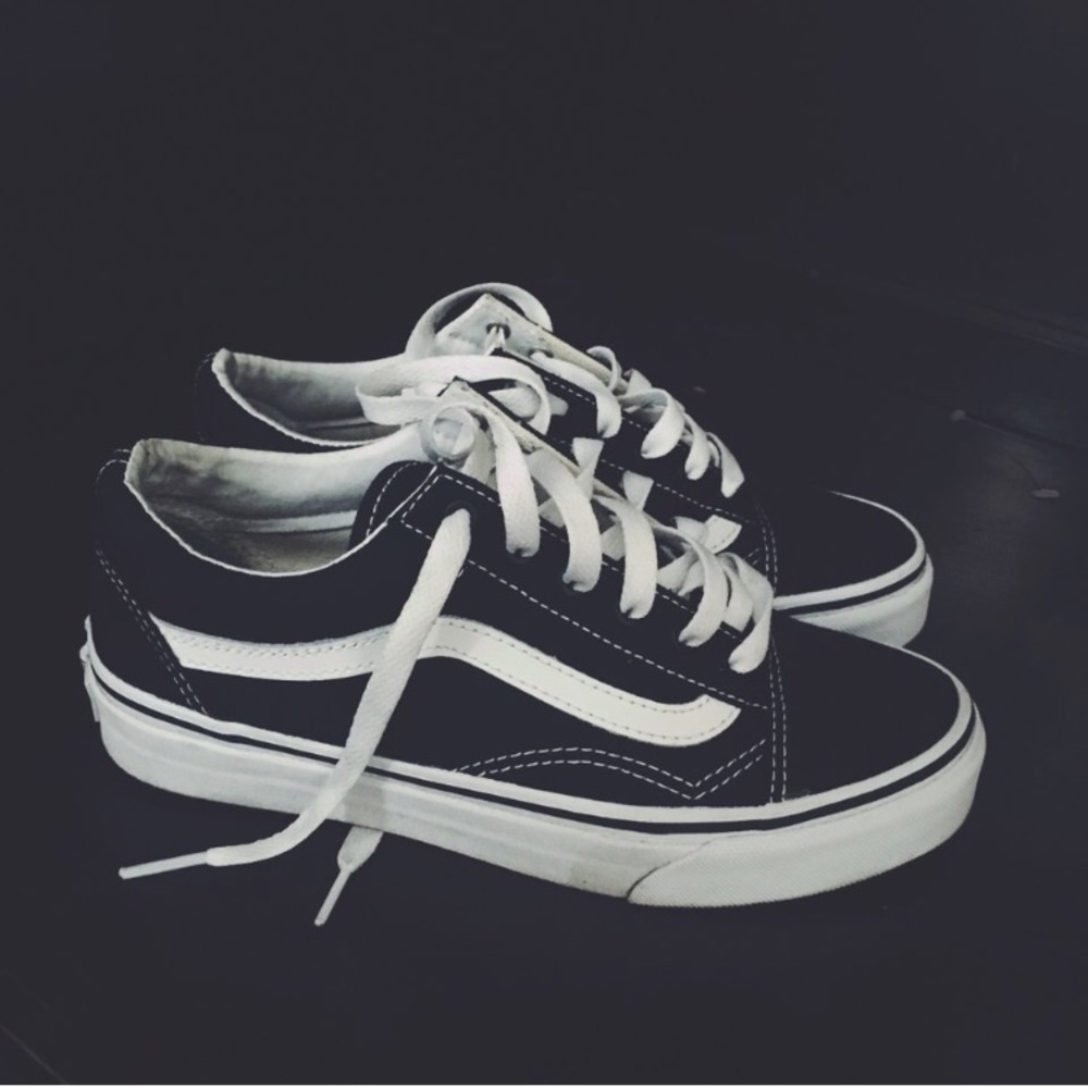VANS Old Skool Canvas in Black and White