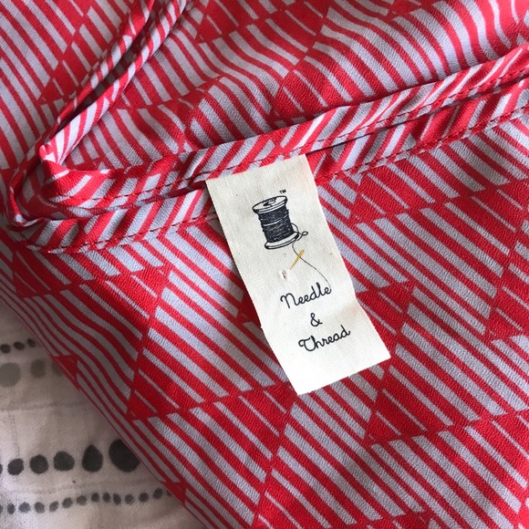 Needle & Thread Chevron Dress * Orange/cream - Picture 8 of 8