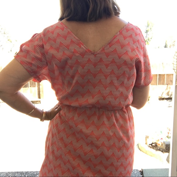 Needle & Thread Chevron Dress * Orange/cream - Picture 5 of 8