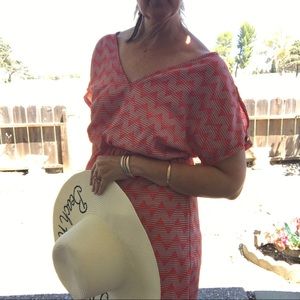 Needle & Thread Chevron Dress * Orange/cream