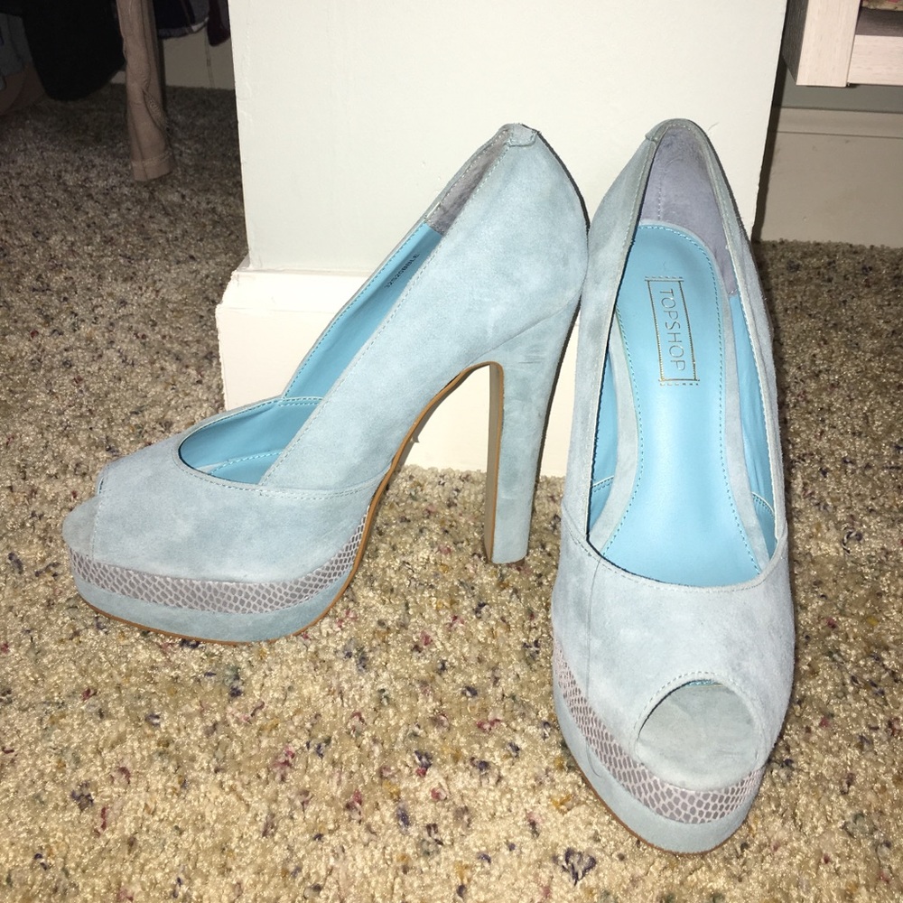 BLUE VELVET TOPSHOP HEELS