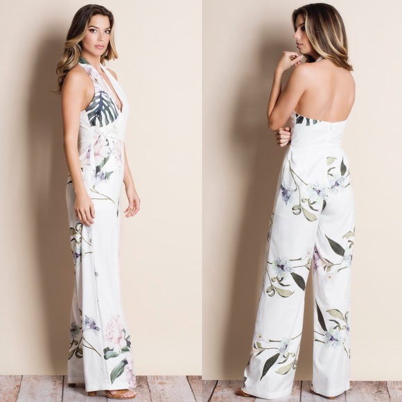 Floral Halter Jumpsuit - Picture 3 of 4