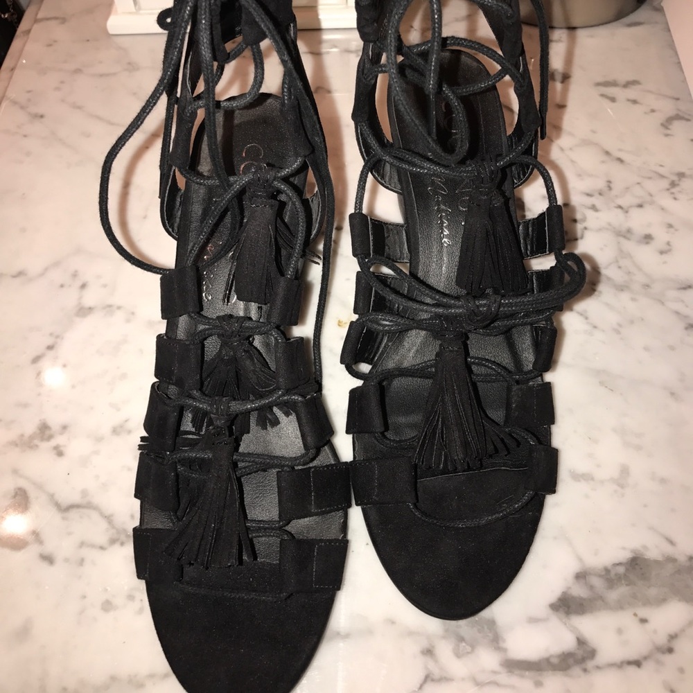 tassel heeled sandals