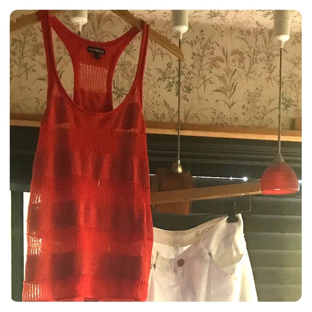 Racer back loose knit sweater