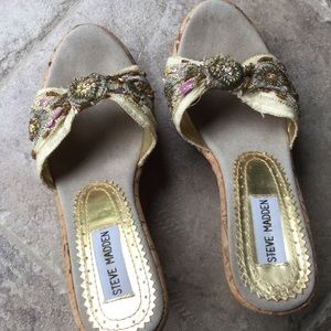Steve Madden beaded platform sandals