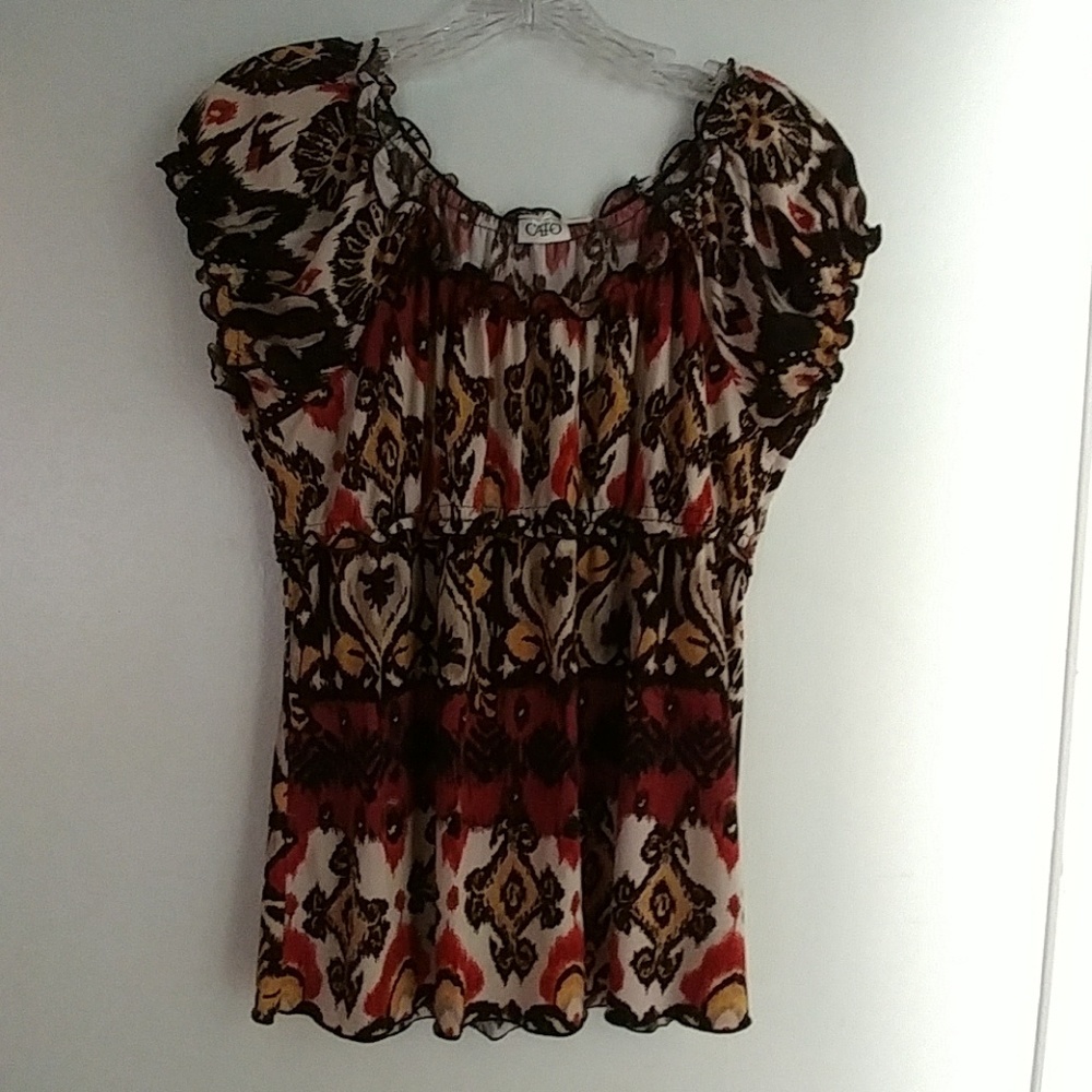 Cato brand short sleeve multi colored top