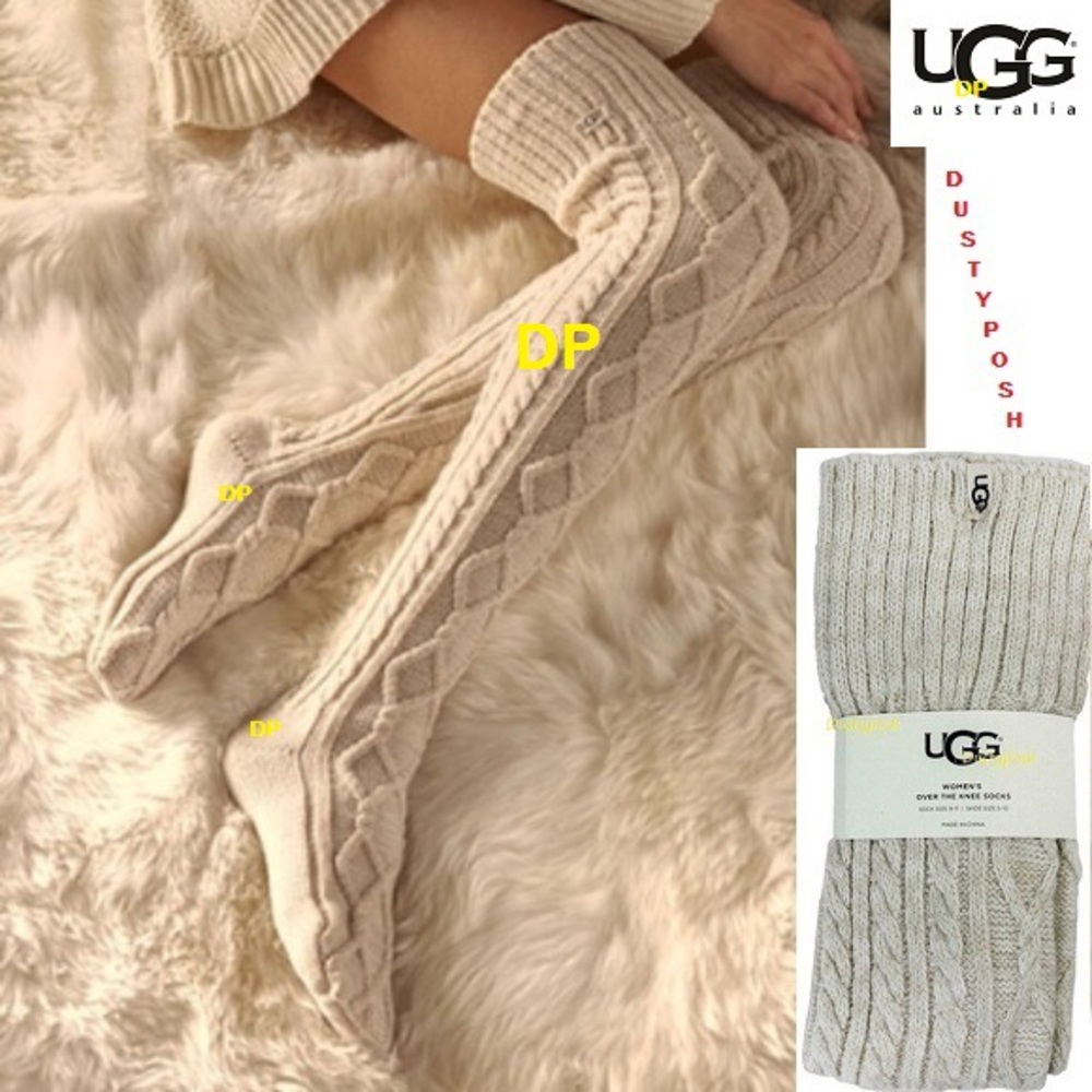UGG Cable Knit Over The Knee Socks Thigh High OTK - Picture 6 of 8