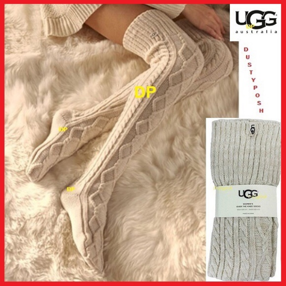 UGG Cable Knit Over The Knee Socks Thigh High OTK - Picture 1 of 8