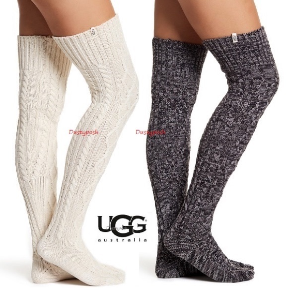 UGG Cable Knit Over The Knee Socks Thigh High OTK - Picture 5 of 8