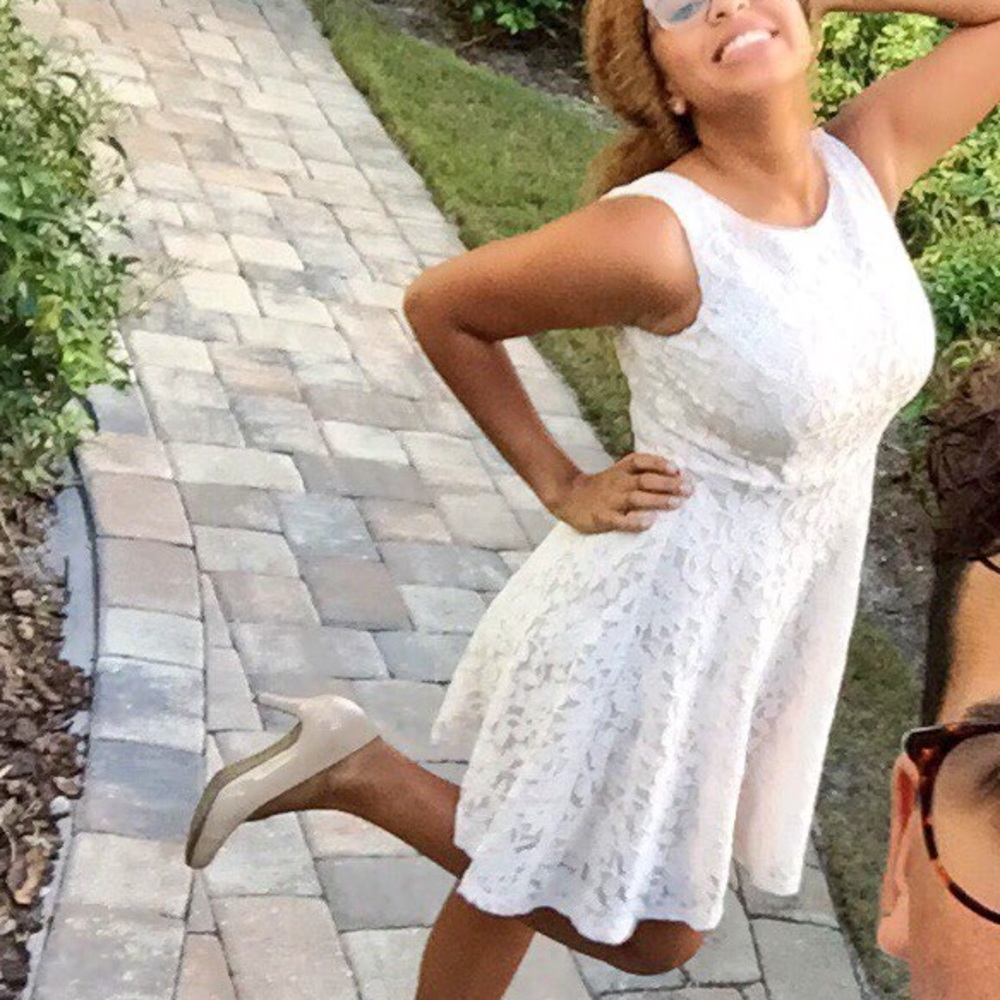 Floral light pink dress