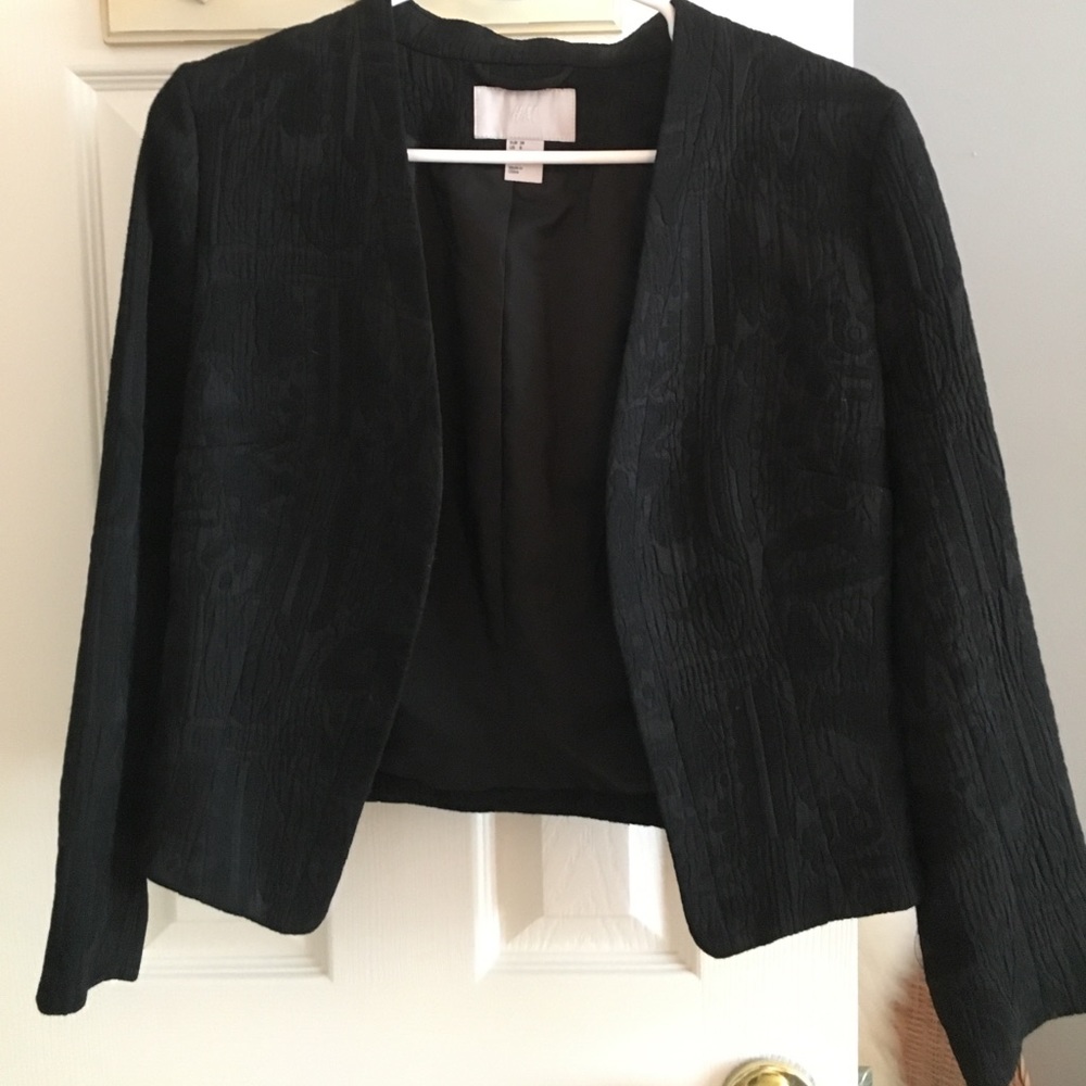 H&M open textured black blazer