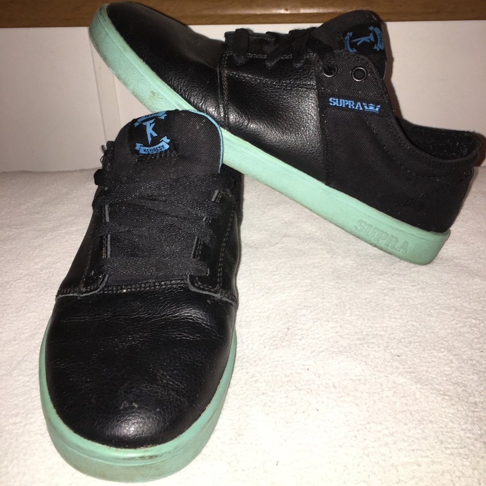 Supra shoes. Black leather canvas