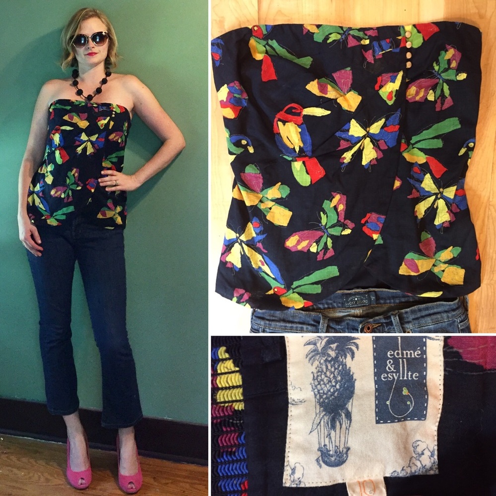 Anthropologie Edme and Edyllte Butterfly Top