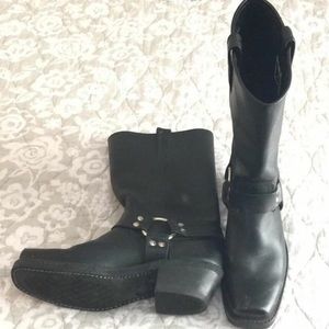 Frye Black Harness Boots