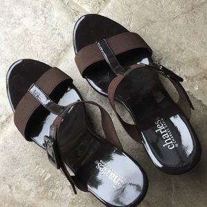 Brown platform sandals