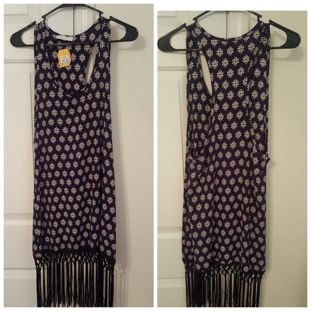 🆕️Navy Summer Dress, Fringe Bottom