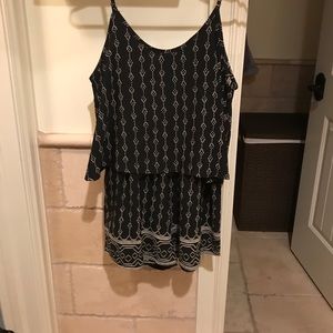 Black Romper with Aztec Pattern