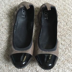 Loft cap toe leather flats