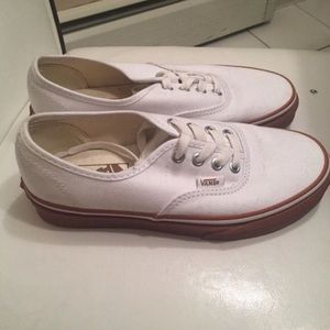 White VANS -Women's 6