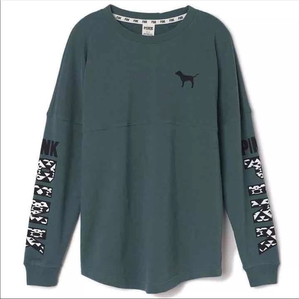 PINK varsity crew sweater