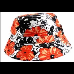 Boutique Accessories - Orange and White Floral Bucket Hat Boutique Accessories - Orange and White Floral Bucket Hat