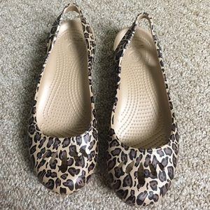 Cheetah print crocs