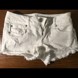 White Jean Shorts