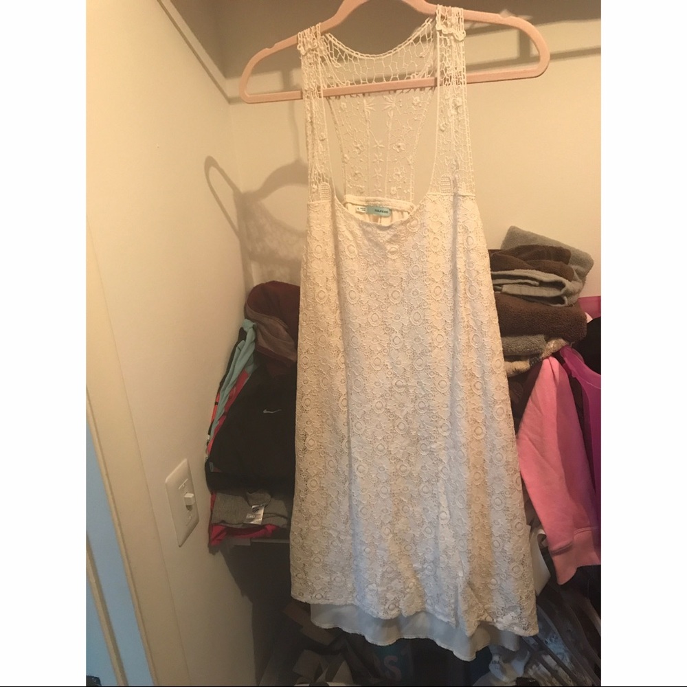 White crochet lace dress