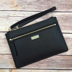 Kate Spade wristlet black with gold zipper